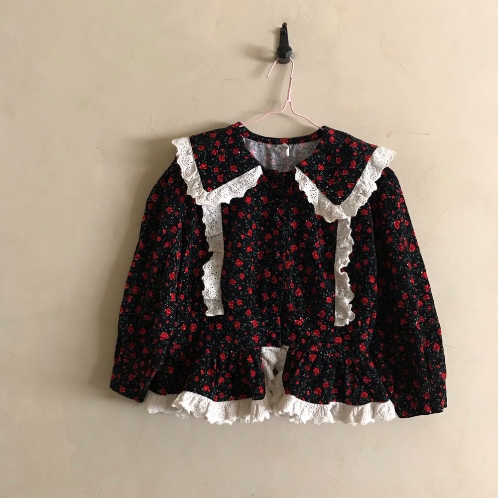Vintage Floral Corduroy Kids Top